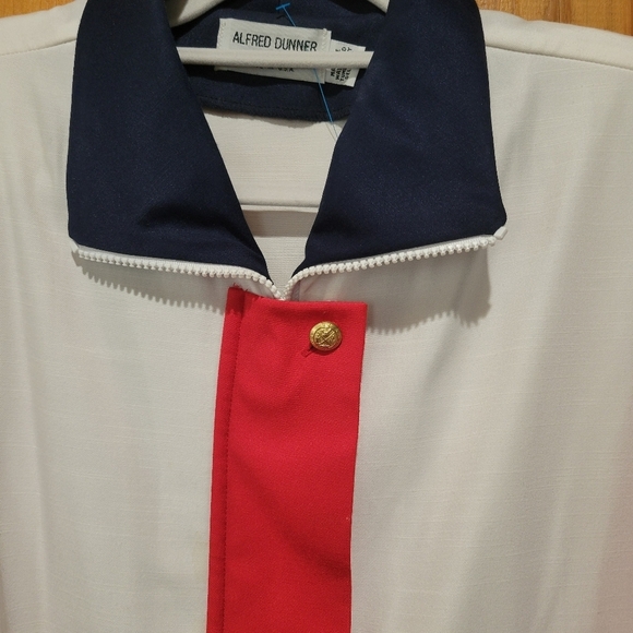Alfred Dunner Red, White, and Blue Colorblock Jacket - Picture 3 of 10